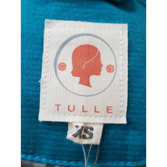 Tulle Womens Blue 100% Cotton Single Breasted Six Button Blazer Coat Size XS - Picture 12 of 16